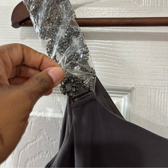 Betsy & Adam Dress Metallic Shoulder Strap 'Made In The USA' Black Size 8 - Picture 3 of 7